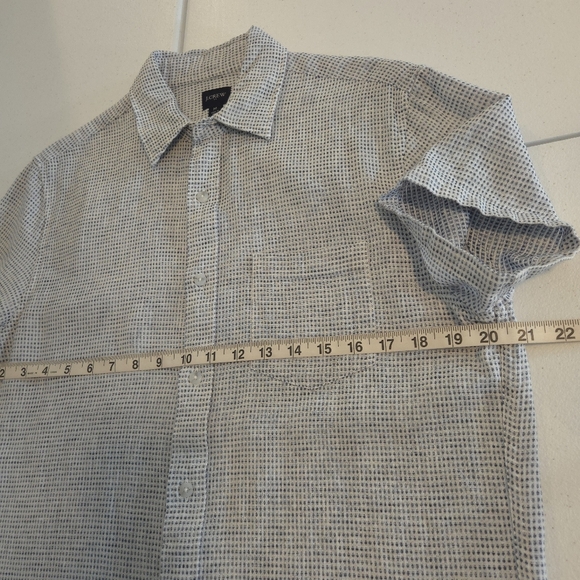 J. Crew Men's Short Sleeve Dobby Dot Shirt Linen Blend - Picture 9 of 10